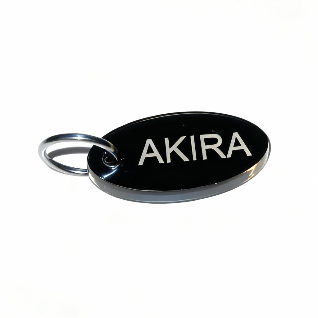 Medalha de identificação animal redonda - Acrílico Preto - 3mm - Imagem 4