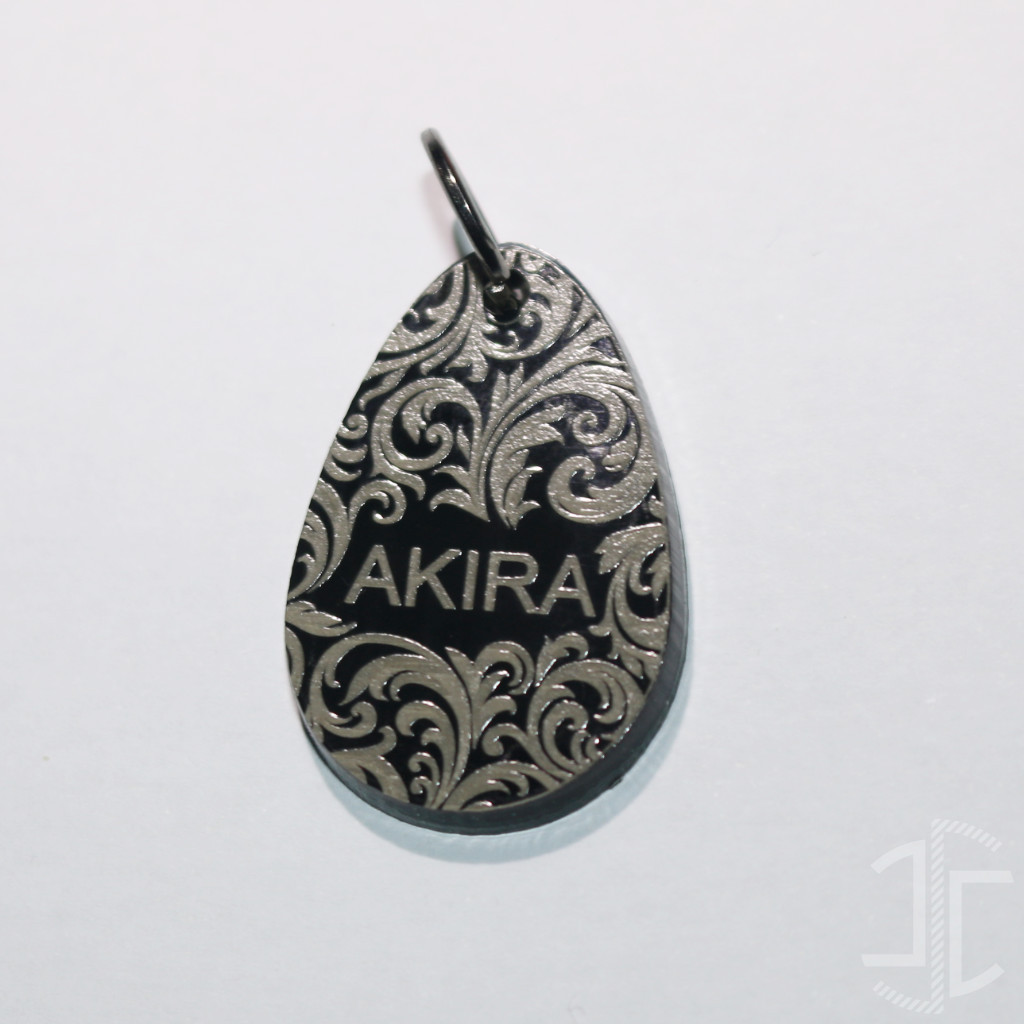 Medalha de identificação animal em gota - Acrílico Preto - 3mm - Imagem 2