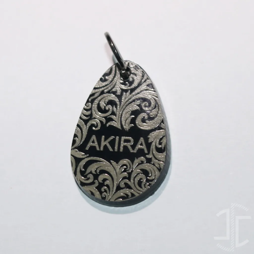 Medalha de identificação animal em gota - Acrílico Preto - 3mm - Imagem 2