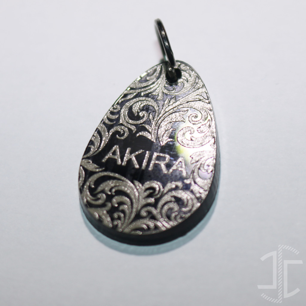 Medalha de identificação animal em gota - Acrílico Preto - 3mm - Imagem 3