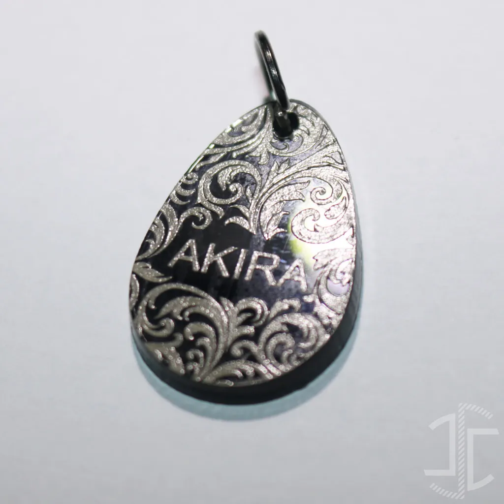 Medalha de identificação animal em gota - Acrílico Preto - 3mm - Imagem 3