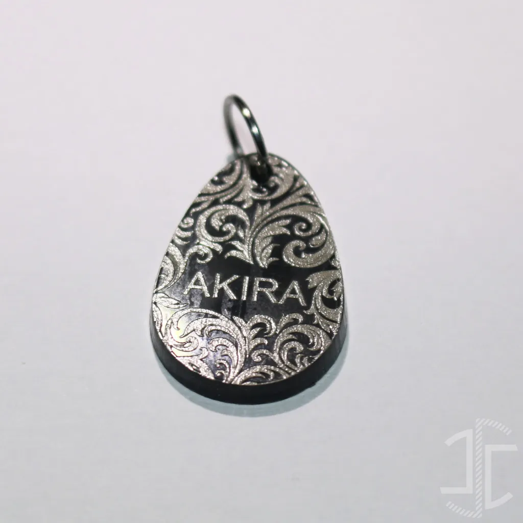 Medalha de identificação animal em gota - Acrílico Preto - 3mm - Imagem 4