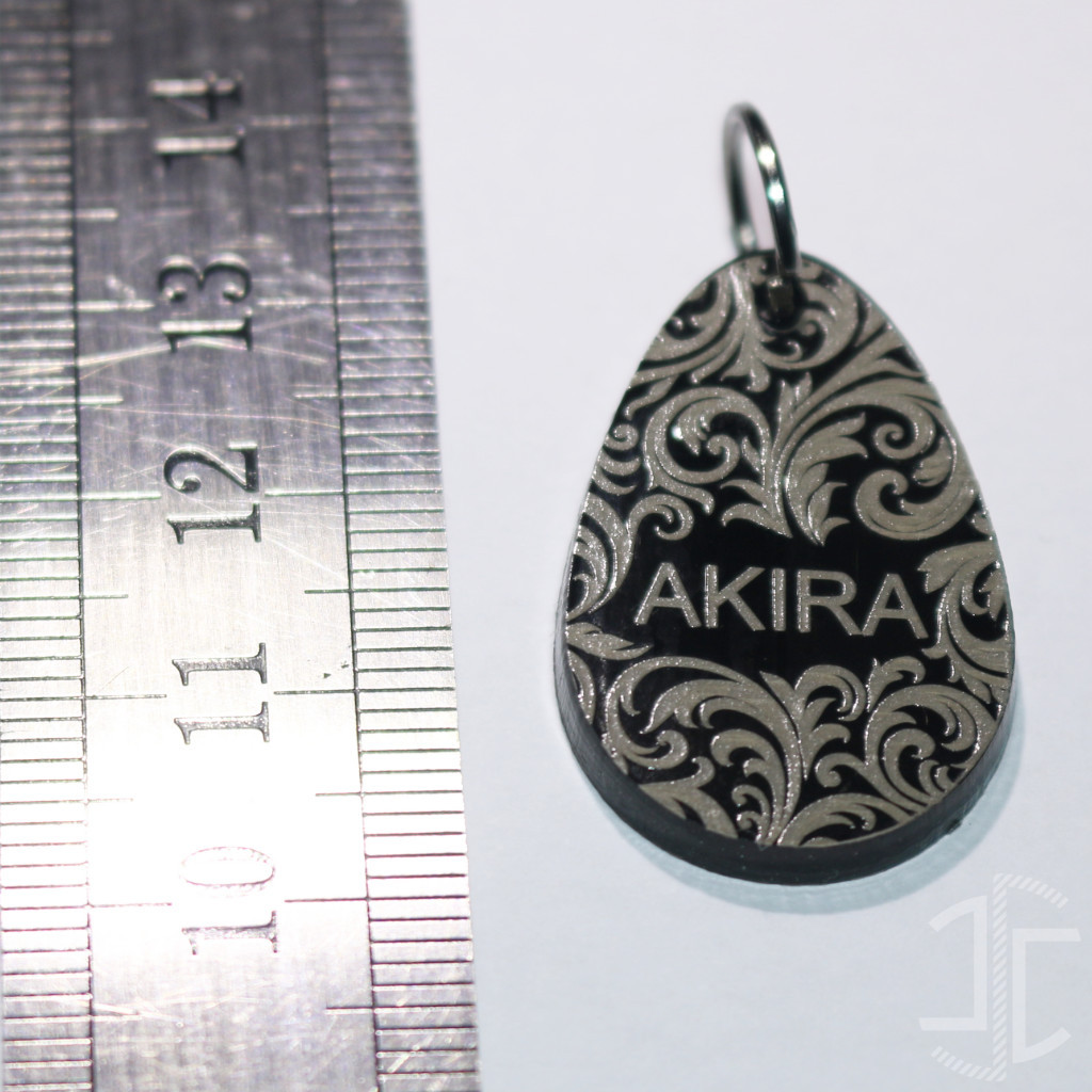 Medalha de identificação animal em gota - Acrílico Preto - 3mm - Imagem 5