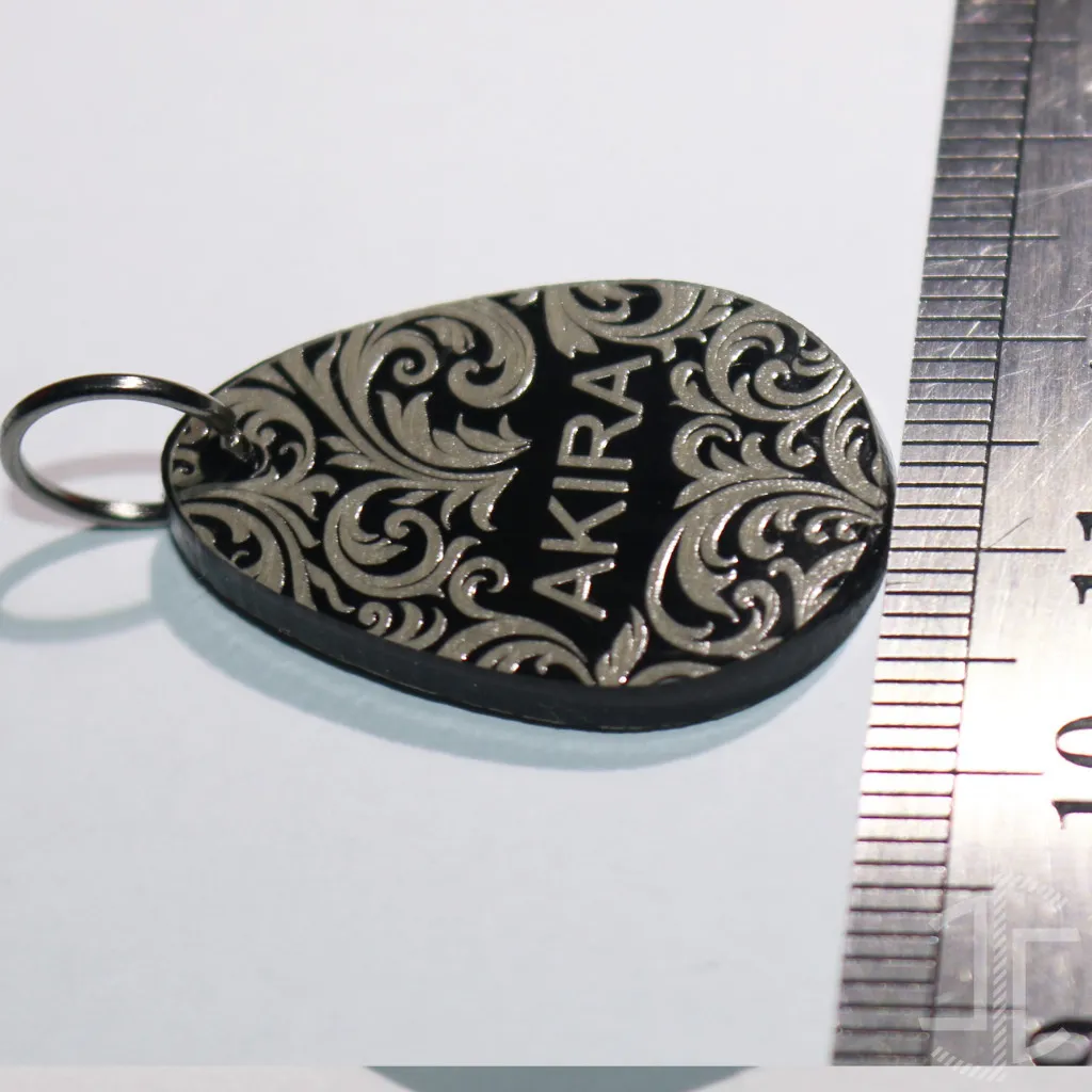 Medalha de identificação animal em gota - Acrílico Preto - 3mm - Imagem 6