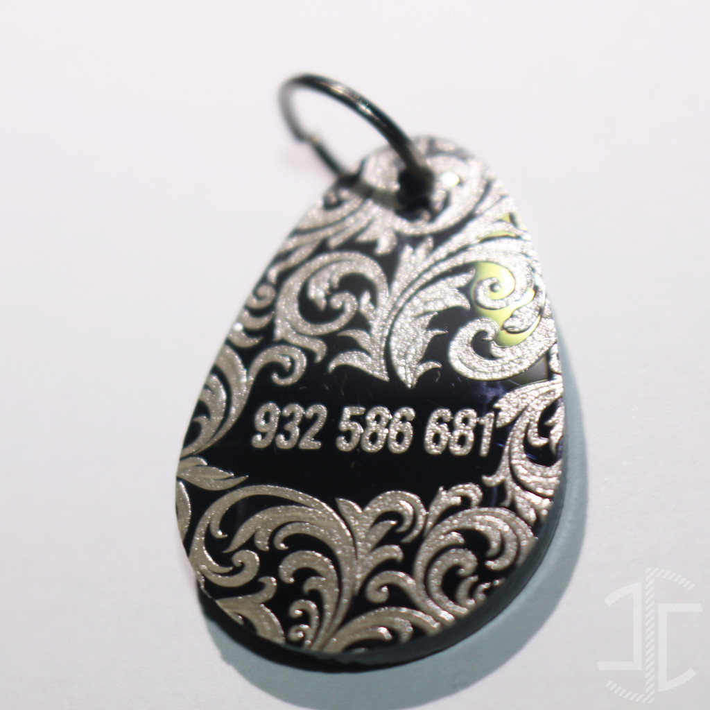 Medalha de identificação animal em gota - Acrílico Preto - 3mm - Imagem 7