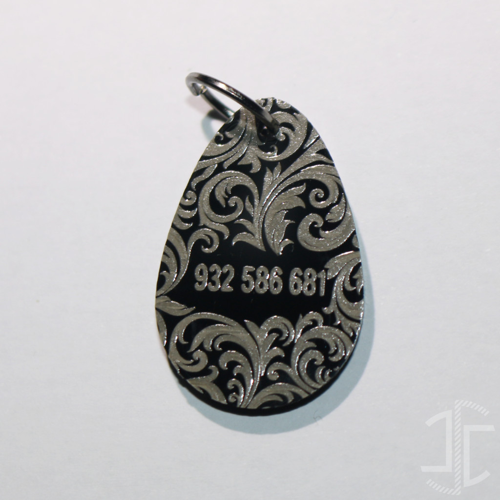 Medalha de identificação animal em gota - Acrílico Preto - 3mm - Imagem 8