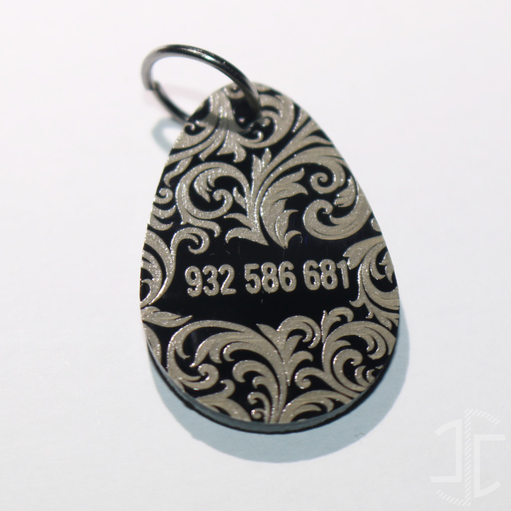 Medalha de identificação animal em gota - Acrílico Preto - 3mm - Imagem 9