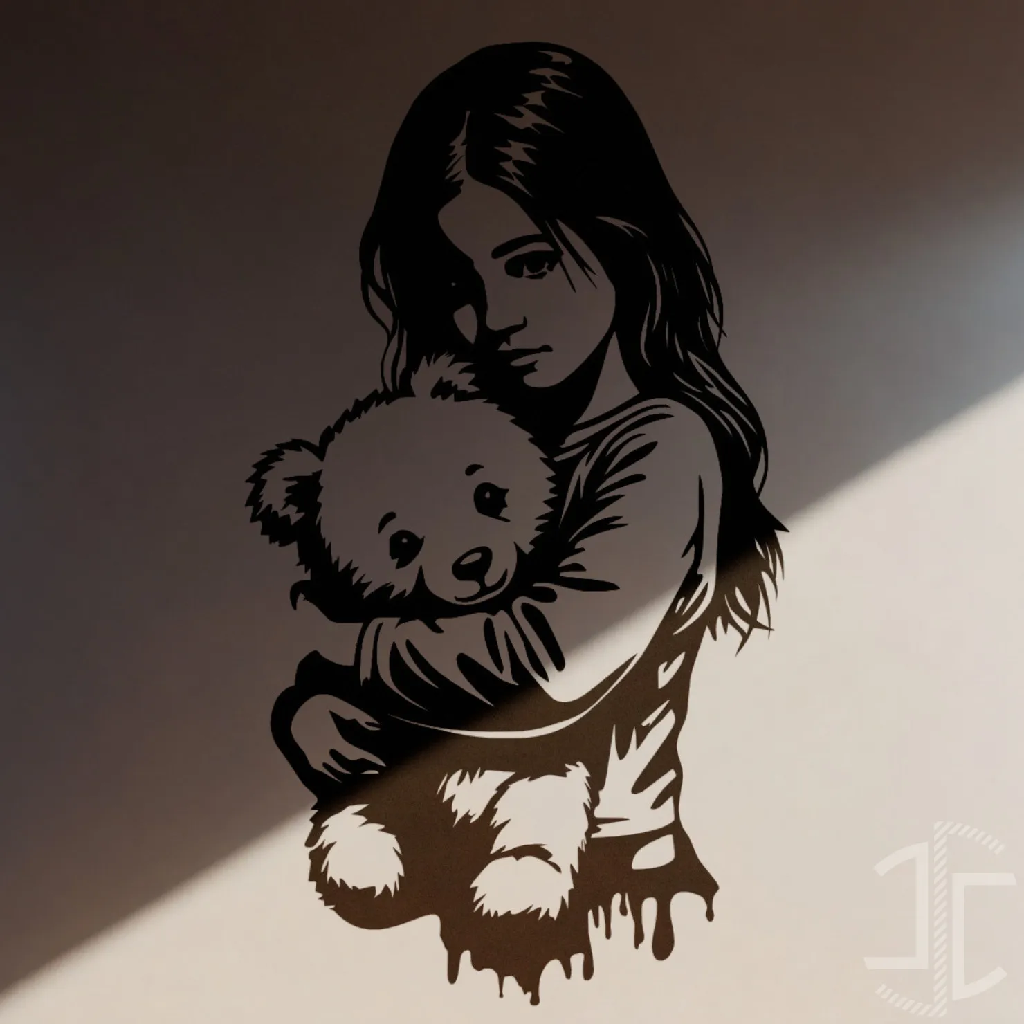 Teddy - A Menina e o Ursinho - Autocolante em Vinil