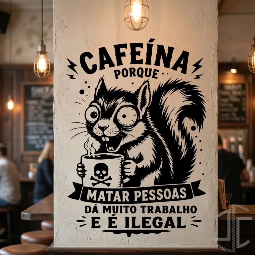 Cafeína - Tipografia - Esquilo cafeinado - Versão 2