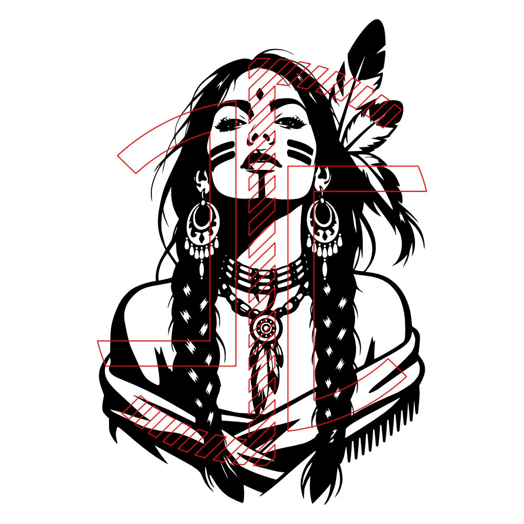 Face de Mulher Nativa - Versão 2 - Imagem 3