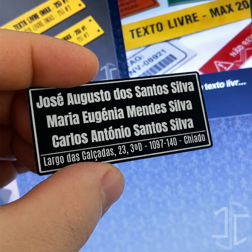 Placa de identificação em metal ultrafino para caixas de correio - 65mm X 30mm