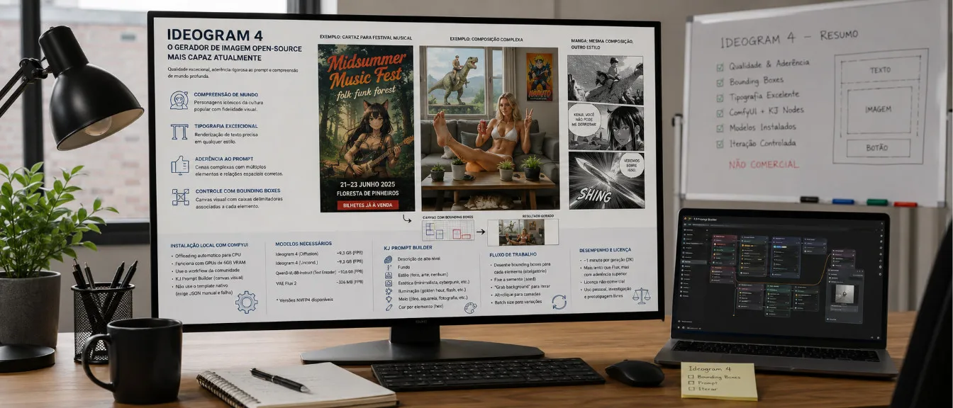 Ideogram 4: o gerador de imagem open-source mais capaz com controle composicional por canvas visual