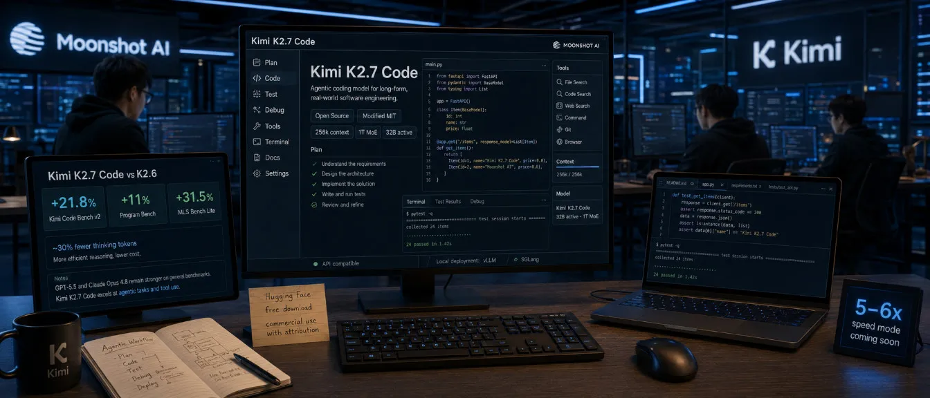 Kimi K2.7 Code: a nova referência gratuita para programação com IA