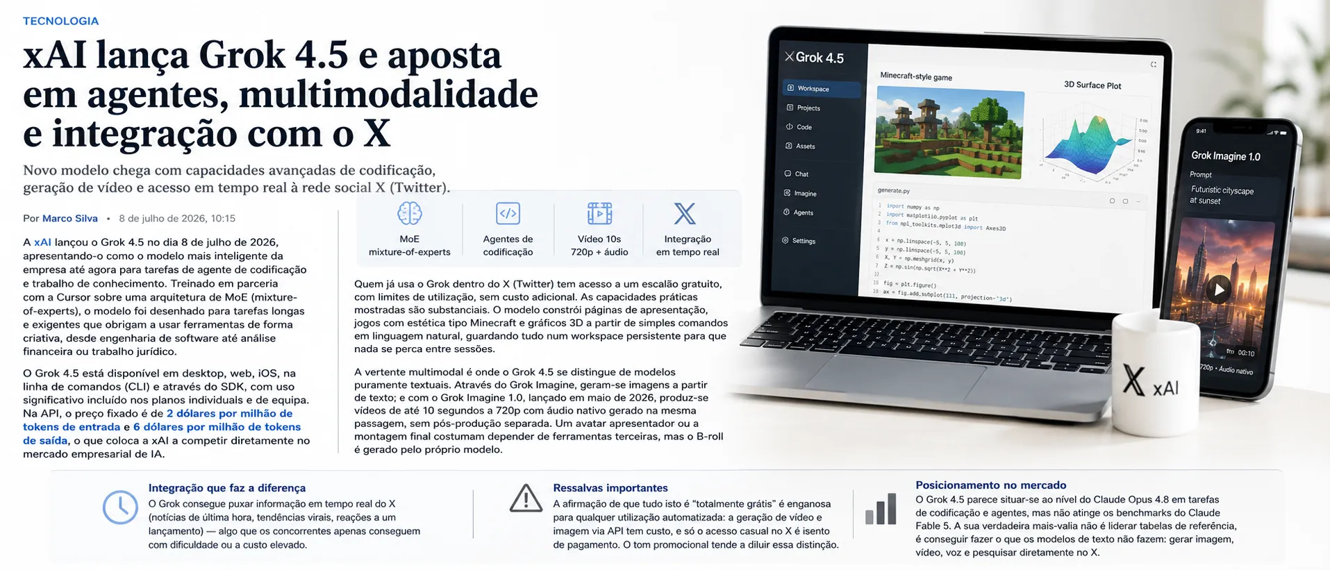 Grok 4.5: o que muda com o novo modelo agente da xAI