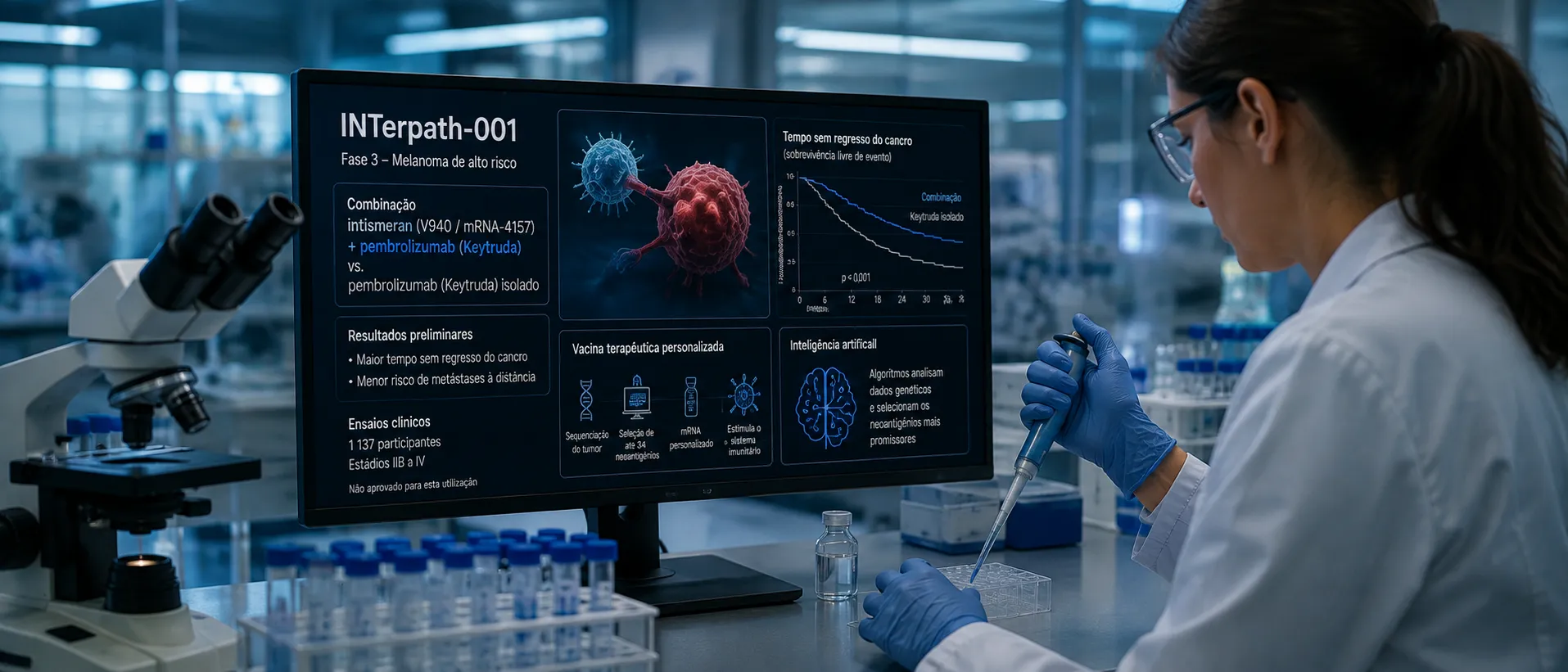 Intismeran e melanoma: o avanço da vacina de mRNA que exige entusiasmo com método